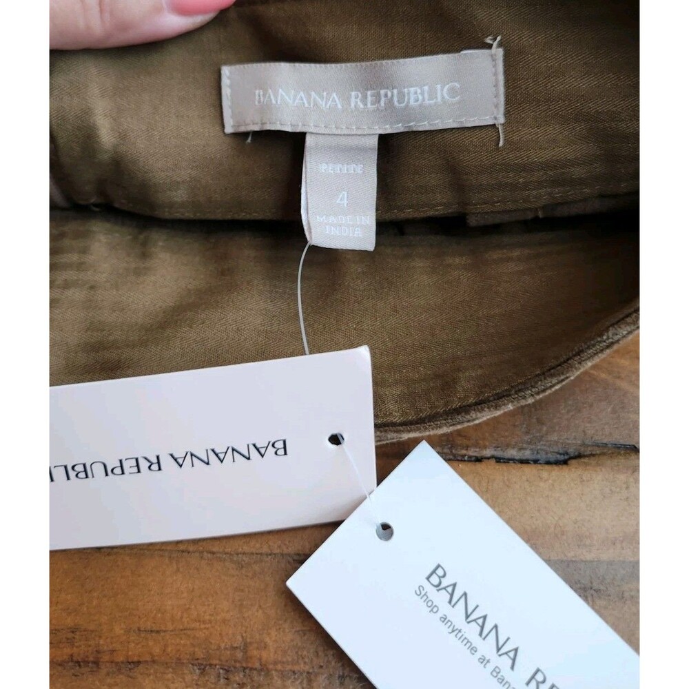 BANANA REPUBLIC NWT Brown Corduroy Mini Skirt Button Pockets 4 Petite MSRP$59.50 - Picture 7 of 12